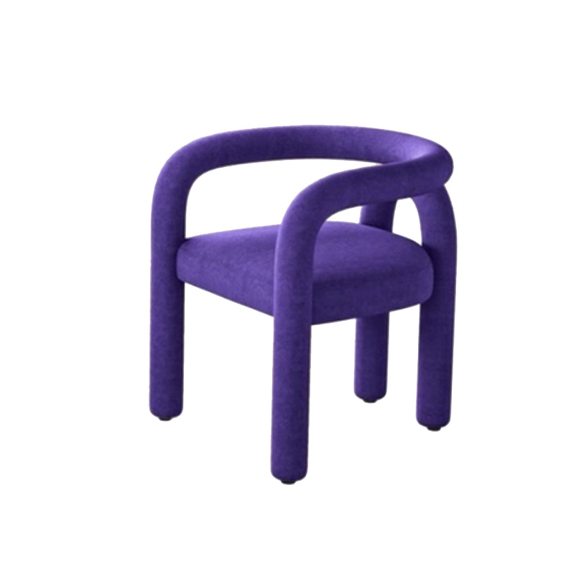 Contemporary Style Dining Chairs Velvet Open Back Arm Chair for Home Purple 1 Piece Clearhalo 'Dining Chairs' 'Dining Tables & Seating' 'dining_chair' 'furn' 'furn_dining_chair' 'Furniture' 'Kitchen & Dining Furniture' 5897198