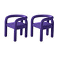 Contemporary Style Dining Chairs Velvet Open Back Arm Chair for Home Purple 2 Piece Set Clearhalo 'Dining Chairs' 'Dining Tables & Seating' 'dining_chair' 'furn' 'furn_dining_chair' 'Furniture' 'Kitchen & Dining Furniture' 5897199