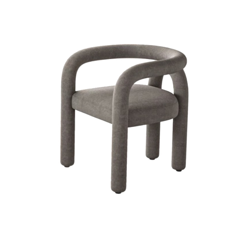 Contemporary Style Dining Chairs Velvet Open Back Arm Chair for Home Grey 1 Piece Clearhalo 'Dining Chairs' 'Dining Tables & Seating' 'dining_chair' 'furn' 'furn_dining_chair' 'Furniture' 'Kitchen & Dining Furniture' 5897203