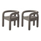 Contemporary Style Dining Chairs Velvet Open Back Arm Chair for Home Grey 2 Piece Set Clearhalo 'Dining Chairs' 'Dining Tables & Seating' 'dining_chair' 'furn' 'furn_dining_chair' 'Furniture' 'Kitchen & Dining Furniture' 5897204