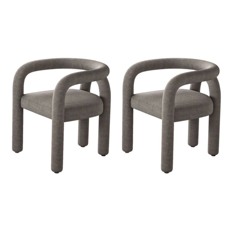 Contemporary Style Dining Chairs Velvet Open Back Arm Chair for Home Grey 2 Piece Set Clearhalo 'Dining Chairs' 'Dining Tables & Seating' 'dining_chair' 'furn' 'furn_dining_chair' 'Furniture' 'Kitchen & Dining Furniture' 5897204