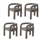 Contemporary Style Dining Chairs Velvet Open Back Arm Chair for Home Grey 4 Piece Set Clearhalo 'Dining Chairs' 'Dining Tables & Seating' 'dining_chair' 'furn' 'furn_dining_chair' 'Furniture' 'Kitchen & Dining Furniture' 5897205