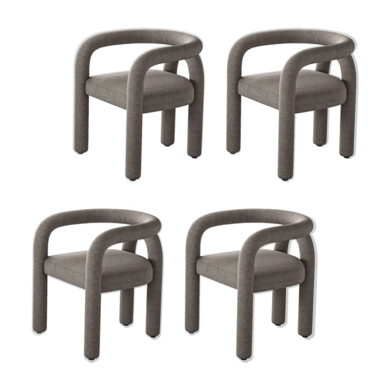 Contemporary Style Dining Chairs Velvet Open Back Arm Chair for Home Grey 4 Piece Set Clearhalo 'Dining Chairs' 'Dining Tables & Seating' 'dining_chair' 'furn' 'furn_dining_chair' 'Furniture' 'Kitchen & Dining Furniture' 5897205