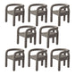 Contemporary Style Dining Chairs Velvet Open Back Arm Chair for Home Grey 8 Piece Set Clearhalo 'Dining Chairs' 'Dining Tables & Seating' 'dining_chair' 'furn' 'furn_dining_chair' 'Furniture' 'Kitchen & Dining Furniture' 5897207