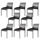 Matte Finish Solid Back Chair Faux Leather Modern Dining Chair