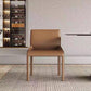 Matte Finish Solid Back Chair Faux Leather Modern Dining Chair