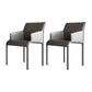 Matte Finish Solid Back Chair Faux Leather Modern Dining Chair