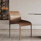 Matte Finish Solid Back Chair Faux Leather Modern Dining Chair
