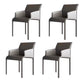 Matte Finish Solid Back Chair Faux Leather Modern Dining Chair