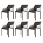 Matte Finish Solid Back Chair Faux Leather Modern Dining Chair