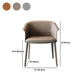 Faux Leather Contemporary Side Chair Matte Finish Solid Back Dining Arm Chair