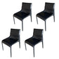 Metal Modern Dining Chair with Solid Back Matte Finish Indoor Side Chair