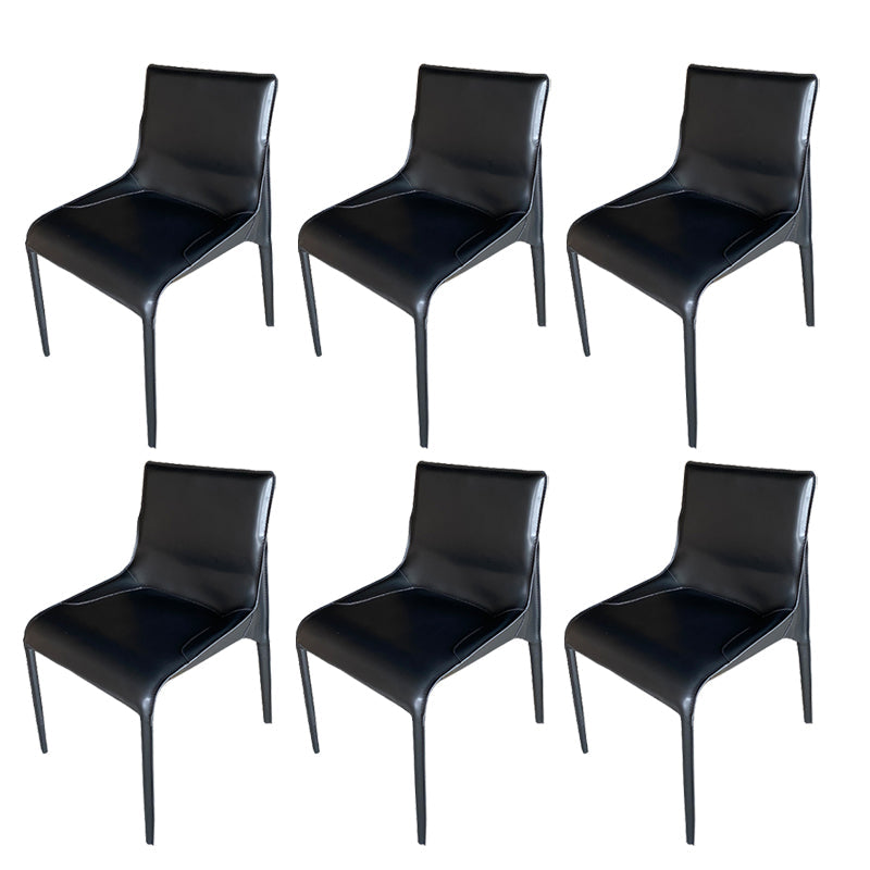 Metal Modern Dining Chair with Solid Back Matte Finish Indoor Side Chair