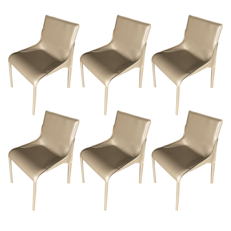 Metal Modern Dining Chair with Solid Back Matte Finish Indoor Side Chair