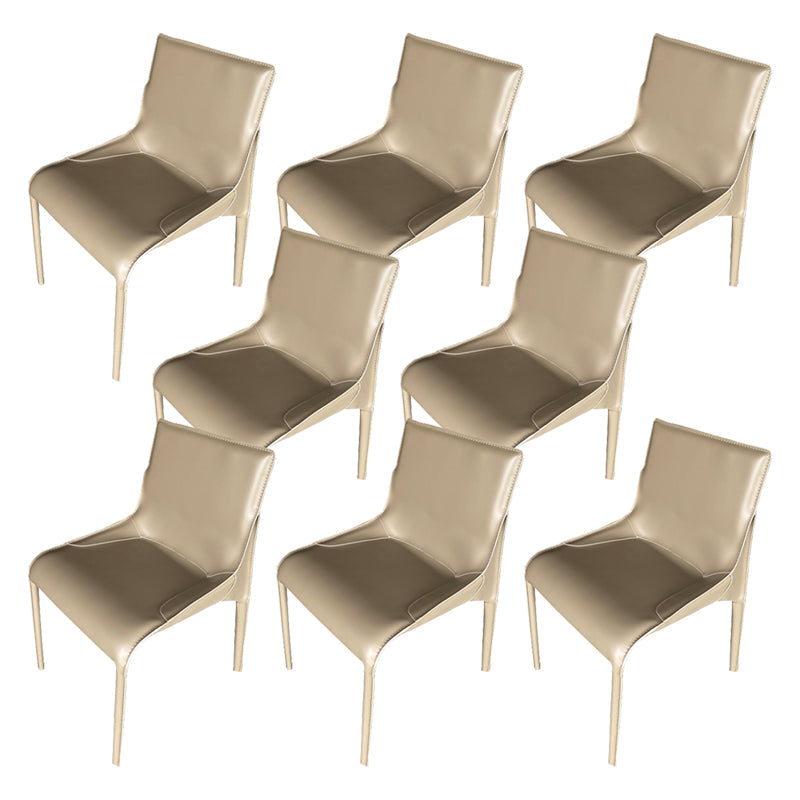 Metal Modern Dining Chair with Solid Back Matte Finish Indoor Side Chair