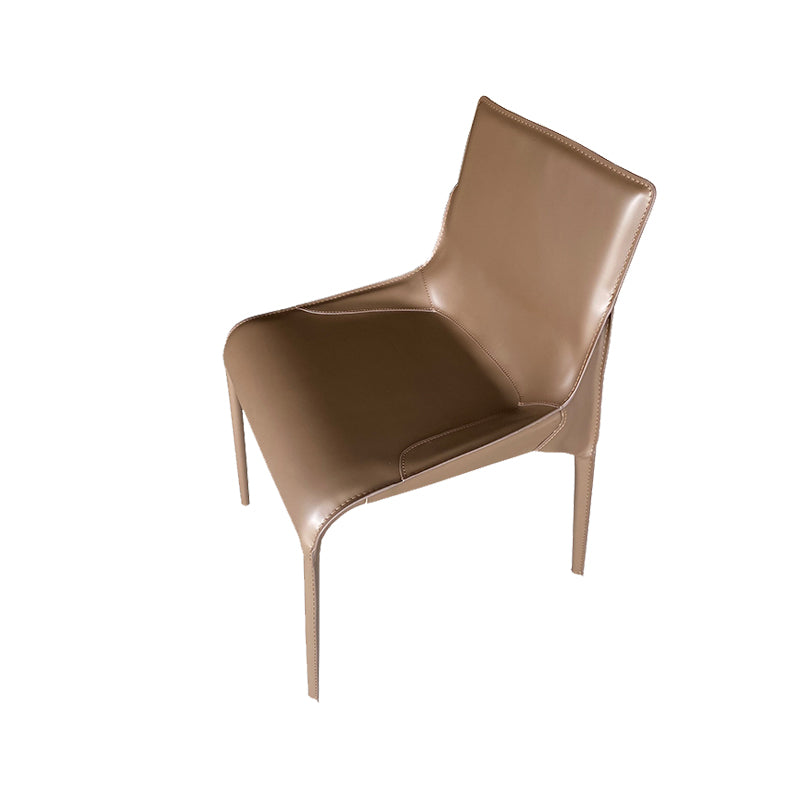 Metal Modern Dining Chair with Solid Back Matte Finish Indoor Side Chair