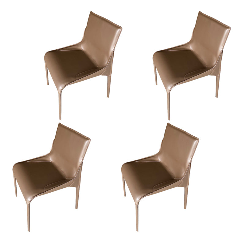 Metal Modern Dining Chair with Solid Back Matte Finish Indoor Side Chair