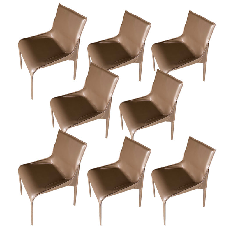 Metal Modern Dining Chair with Solid Back Matte Finish Indoor Side Chair