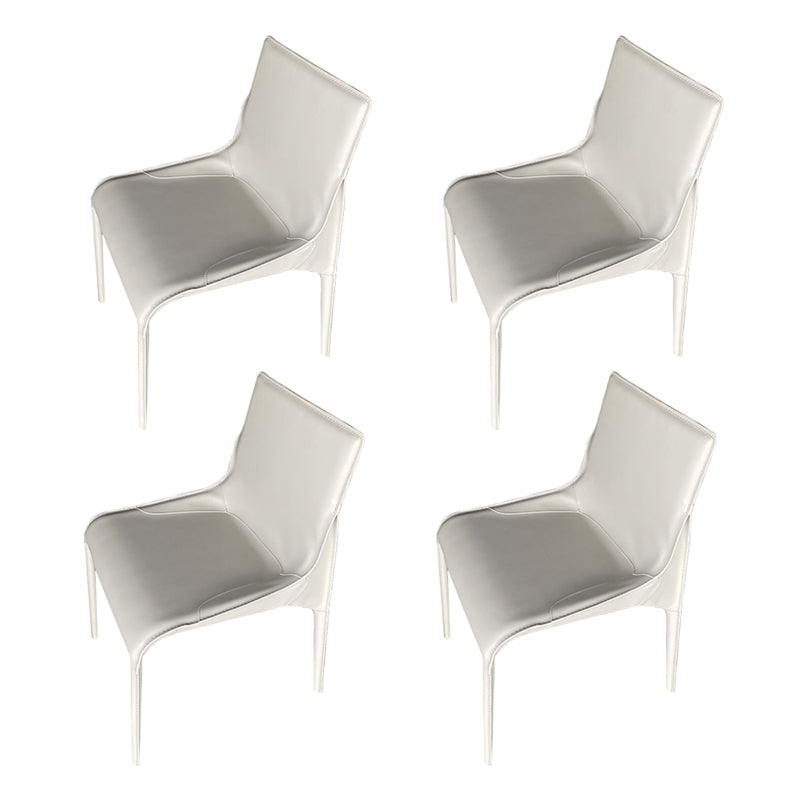 Metal Modern Dining Chair with Solid Back Matte Finish Indoor Side Chair