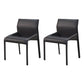 Faux Leather Modern Dining Chair Matte Finish Solid Back Indoor Chair