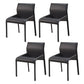 Faux Leather Modern Dining Chair Matte Finish Solid Back Indoor Chair