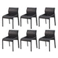 Faux Leather Modern Dining Chair Matte Finish Solid Back Indoor Chair