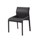 Faux Leather Modern Dining Chair Matte Finish Solid Back Indoor Chair
