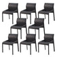 Faux Leather Modern Dining Chair Matte Finish Solid Back Indoor Chair