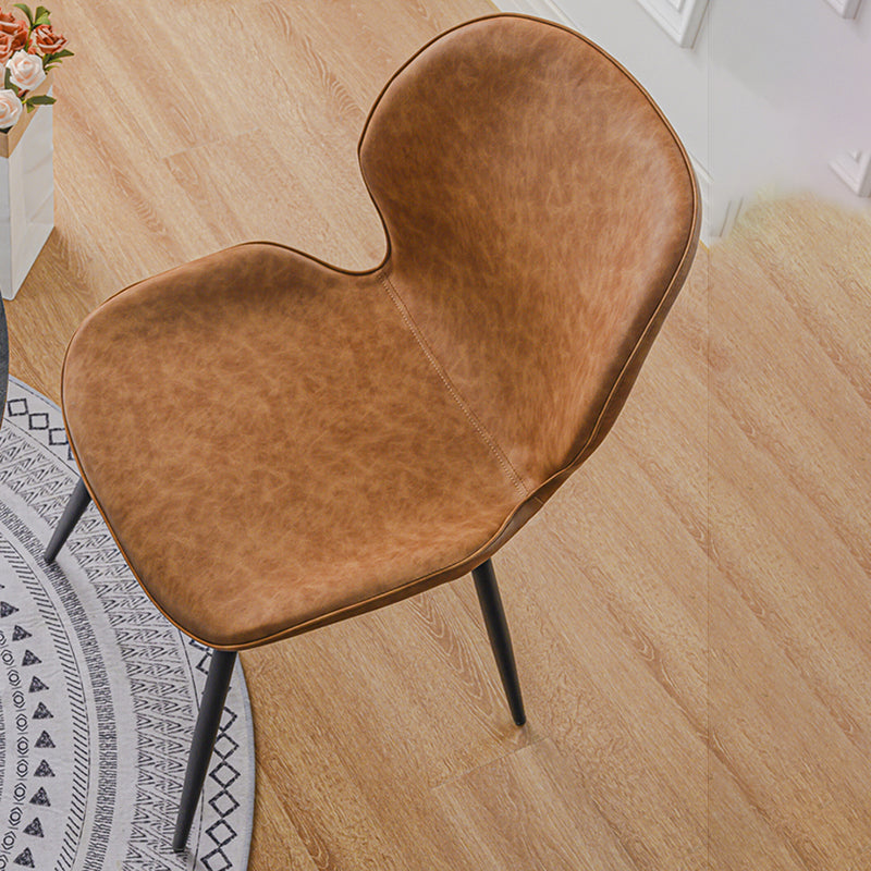 Metal Industrial Side Chair Matte Finish Wingback Dining Chair