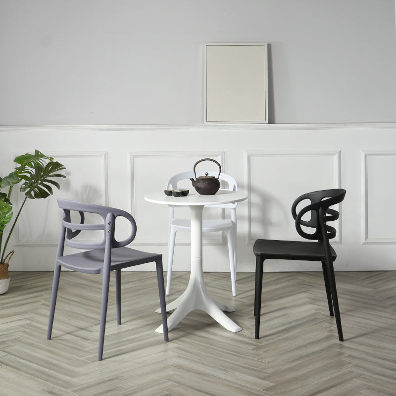 Scandinavian Arm Dining Chairs Plastic Low Back Dining Side Chair for Home Clearhalo 'Dining Chairs' 'Dining Tables & Seating' 'dining_chair' 'furn' 'furn_dining_chair' 'Furniture' 'Kitchen & Dining Furniture' 5897480