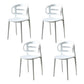 Scandinavian Arm Dining Chairs Plastic Low Back Dining Side Chair for Home White 4 Piece Set Clearhalo 'Dining Chairs' 'Dining Tables & Seating' 'dining_chair' 'furn' 'furn_dining_chair' 'Furniture' 'Kitchen & Dining Furniture' 5897481