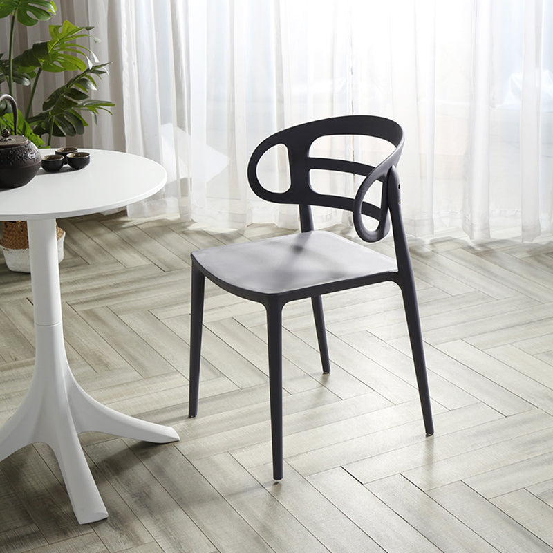 Scandinavian Arm Dining Chairs Plastic Low Back Dining Side Chair for Home Clearhalo 'Dining Chairs' 'Dining Tables & Seating' 'dining_chair' 'furn' 'furn_dining_chair' 'Furniture' 'Kitchen & Dining Furniture' 5897483