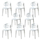 Scandinavian Arm Dining Chairs Plastic Low Back Dining Side Chair for Home White 8 Piece Set Clearhalo 'Dining Chairs' 'Dining Tables & Seating' 'dining_chair' 'furn' 'furn_dining_chair' 'Furniture' 'Kitchen & Dining Furniture' 5897485