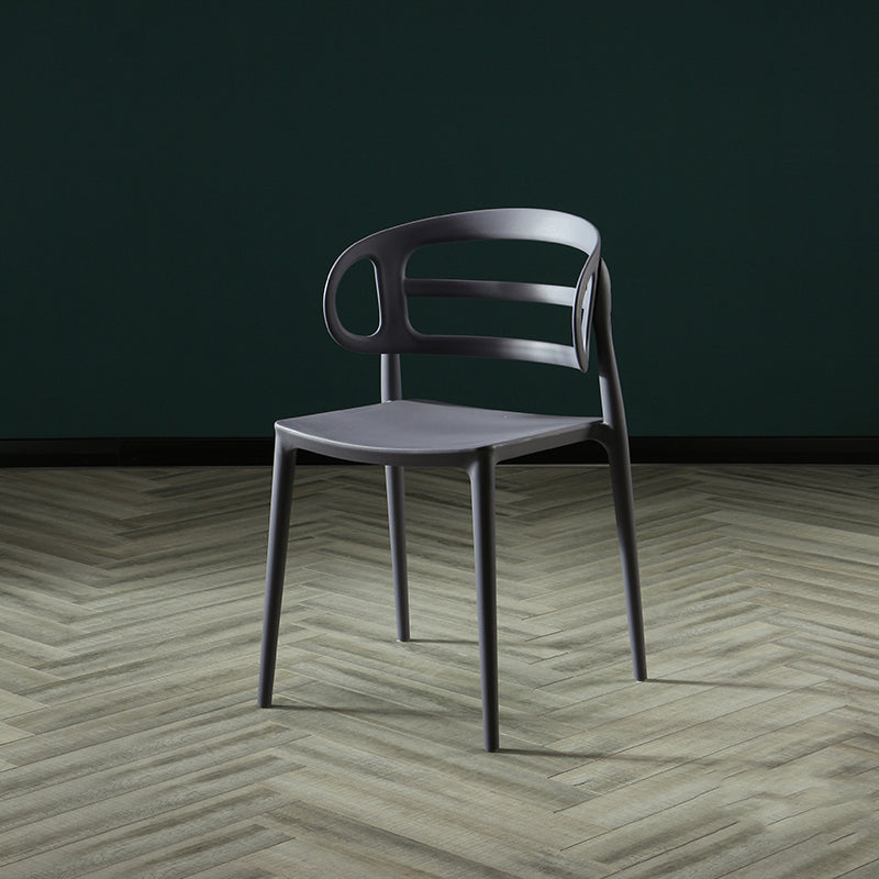 Scandinavian Arm Dining Chairs Plastic Low Back Dining Side Chair for Home Grey 1 Piece Clearhalo 'Dining Chairs' 'Dining Tables & Seating' 'dining_chair' 'furn' 'furn_dining_chair' 'Furniture' 'Kitchen & Dining Furniture' 5897487