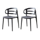 Scandinavian Arm Dining Chairs Plastic Low Back Dining Side Chair for Home Grey 2 Piece Set Clearhalo 'Dining Chairs' 'Dining Tables & Seating' 'dining_chair' 'furn' 'furn_dining_chair' 'Furniture' 'Kitchen & Dining Furniture' 5897490