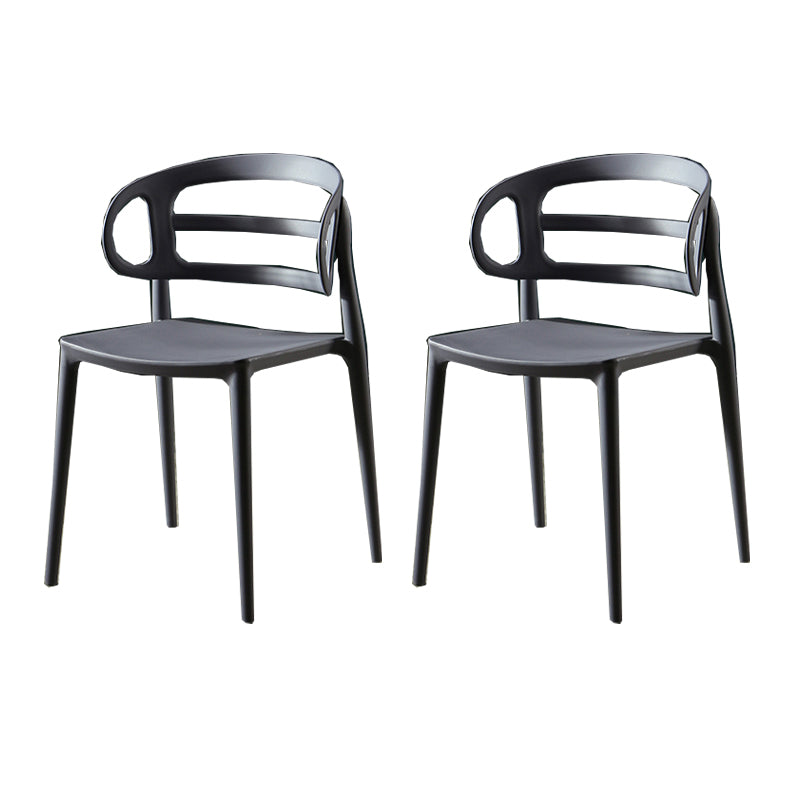 Scandinavian Arm Dining Chairs Plastic Low Back Dining Side Chair for Home Grey 2 Piece Set Clearhalo 'Dining Chairs' 'Dining Tables & Seating' 'dining_chair' 'furn' 'furn_dining_chair' 'Furniture' 'Kitchen & Dining Furniture' 5897490
