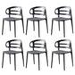 Scandinavian Arm Dining Chairs Plastic Low Back Dining Side Chair for Home Grey 6 Piece Set Clearhalo 'Dining Chairs' 'Dining Tables & Seating' 'dining_chair' 'furn' 'furn_dining_chair' 'Furniture' 'Kitchen & Dining Furniture' 5897494