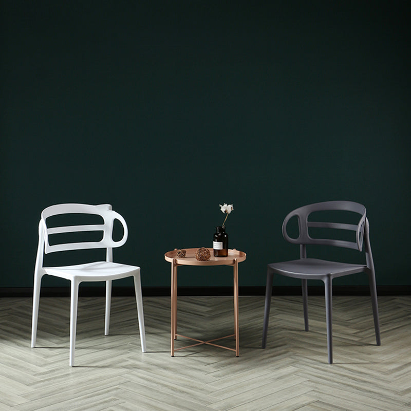 Scandinavian Arm Dining Chairs Plastic Low Back Dining Side Chair for Home Clearhalo 'Dining Chairs' 'Dining Tables & Seating' 'dining_chair' 'furn' 'furn_dining_chair' 'Furniture' 'Kitchen & Dining Furniture' 5897495