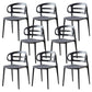 Scandinavian Arm Dining Chairs Plastic Low Back Dining Side Chair for Home Grey 8 Piece Set Clearhalo 'Dining Chairs' 'Dining Tables & Seating' 'dining_chair' 'furn' 'furn_dining_chair' 'Furniture' 'Kitchen & Dining Furniture' 5897496