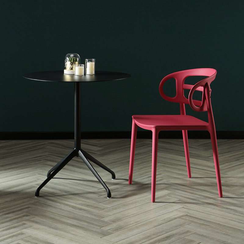 Scandinavian Arm Dining Chairs Plastic Low Back Dining Side Chair for Home Clearhalo 'Dining Chairs' 'Dining Tables & Seating' 'dining_chair' 'furn' 'furn_dining_chair' 'Furniture' 'Kitchen & Dining Furniture' 5897498