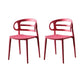 Scandinavian Arm Dining Chairs Plastic Low Back Dining Side Chair for Home Red 2 Piece Set Clearhalo 'Dining Chairs' 'Dining Tables & Seating' 'dining_chair' 'furn' 'furn_dining_chair' 'Furniture' 'Kitchen & Dining Furniture' 5897499