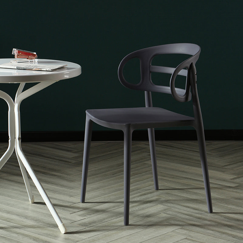 Scandinavian Arm Dining Chairs Plastic Low Back Dining Side Chair for Home Clearhalo 'Dining Chairs' 'Dining Tables & Seating' 'dining_chair' 'furn' 'furn_dining_chair' 'Furniture' 'Kitchen & Dining Furniture' 5897500