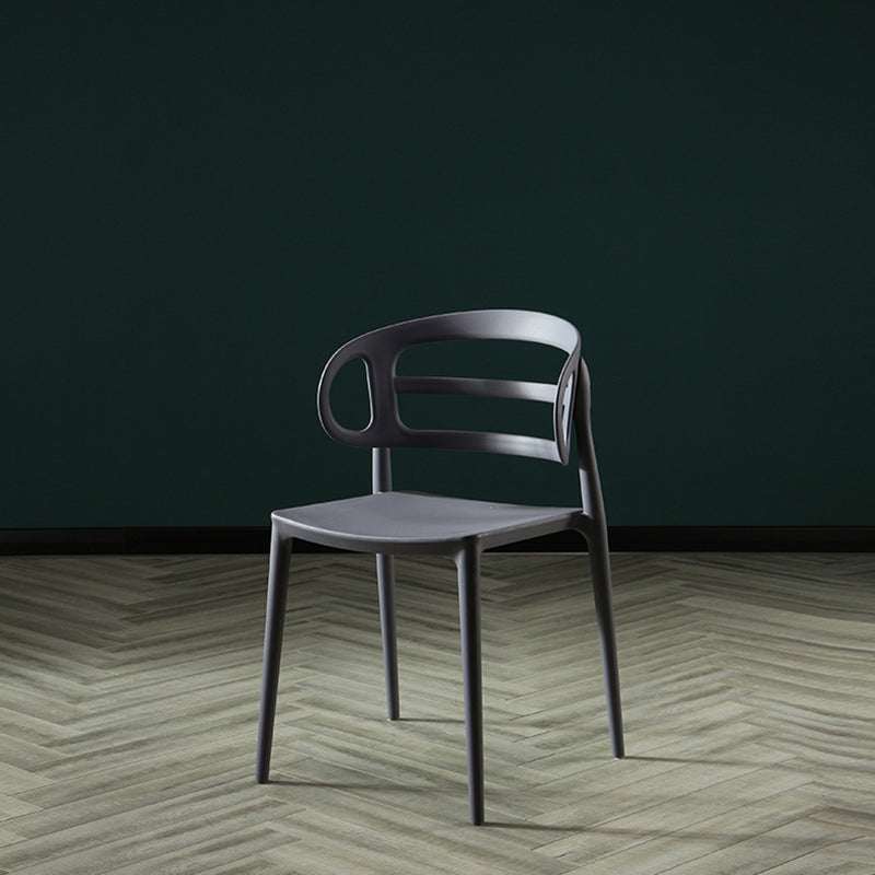 Scandinavian Arm Dining Chairs Plastic Low Back Dining Side Chair for Home Clearhalo 'Dining Chairs' 'Dining Tables & Seating' 'dining_chair' 'furn' 'furn_dining_chair' 'Furniture' 'Kitchen & Dining Furniture' 5897502