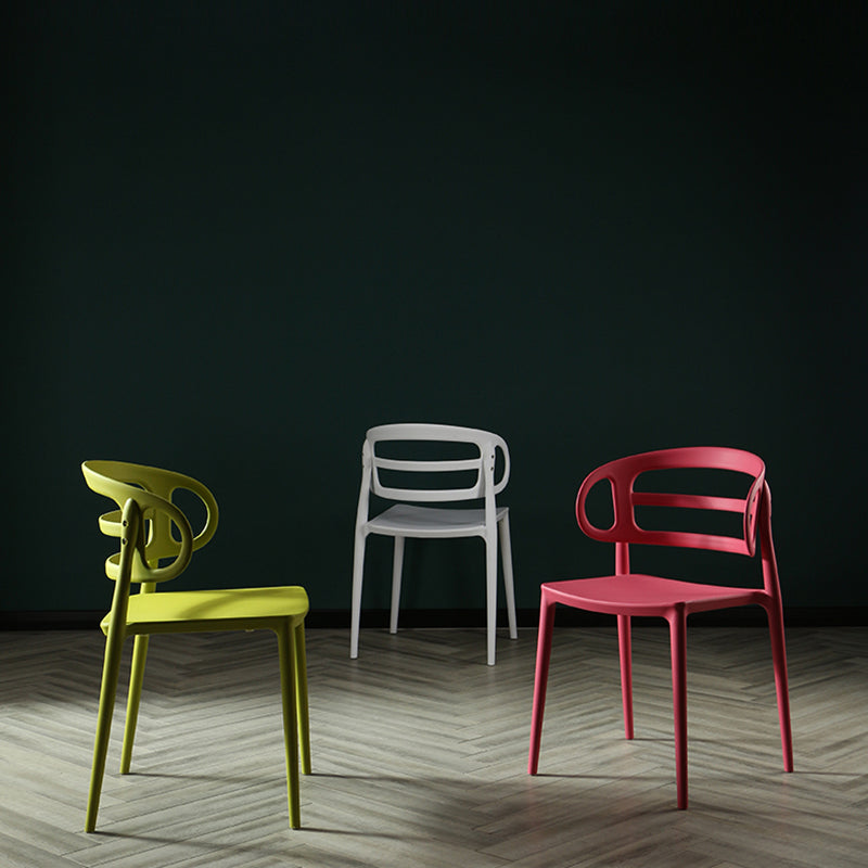 Scandinavian Arm Dining Chairs Plastic Low Back Dining Side Chair for Home Clearhalo 'Dining Chairs' 'Dining Tables & Seating' 'dining_chair' 'furn' 'furn_dining_chair' 'Furniture' 'Kitchen & Dining Furniture' 5897503