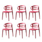 Scandinavian Arm Dining Chairs Plastic Low Back Dining Side Chair for Home Red 6 Piece Set Clearhalo 'Dining Chairs' 'Dining Tables & Seating' 'dining_chair' 'furn' 'furn_dining_chair' 'Furniture' 'Kitchen & Dining Furniture' 5897504