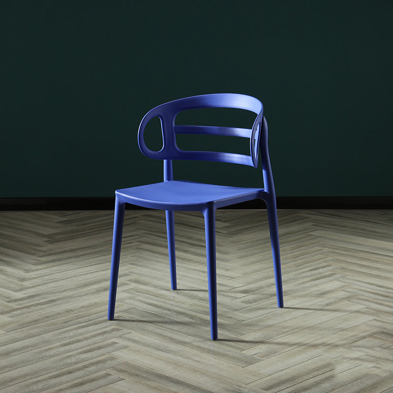 Scandinavian Arm Dining Chairs Plastic Low Back Dining Side Chair for Home Blue Purple 1 Piece Clearhalo 'Dining Chairs' 'Dining Tables & Seating' 'dining_chair' 'furn' 'furn_dining_chair' 'Furniture' 'Kitchen & Dining Furniture' 5897507