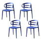 Scandinavian Arm Dining Chairs Plastic Low Back Dining Side Chair for Home Blue Purple 4 Piece Set Clearhalo 'Dining Chairs' 'Dining Tables & Seating' 'dining_chair' 'furn' 'furn_dining_chair' 'Furniture' 'Kitchen & Dining Furniture' 5897509