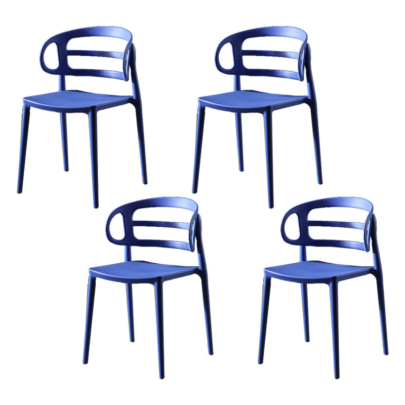 Scandinavian Arm Dining Chairs Plastic Low Back Dining Side Chair for Home Blue Purple 4 Piece Set Clearhalo 'Dining Chairs' 'Dining Tables & Seating' 'dining_chair' 'furn' 'furn_dining_chair' 'Furniture' 'Kitchen & Dining Furniture' 5897509