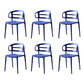 Scandinavian Arm Dining Chairs Plastic Low Back Dining Side Chair for Home Blue Purple 6 Piece Set Clearhalo 'Dining Chairs' 'Dining Tables & Seating' 'dining_chair' 'furn' 'furn_dining_chair' 'Furniture' 'Kitchen & Dining Furniture' 5897510