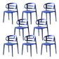 Scandinavian Arm Dining Chairs Plastic Low Back Dining Side Chair for Home Blue Purple 8 Piece Set Clearhalo 'Dining Chairs' 'Dining Tables & Seating' 'dining_chair' 'furn' 'furn_dining_chair' 'Furniture' 'Kitchen & Dining Furniture' 5897511